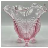Fenton Footed Empress Rose Drapery Vase