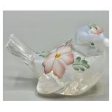 Fenton Opalescent Art Glass Handpainted Bird