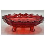 Fostoria American Ruby Red 3-Toed BonBon Dish