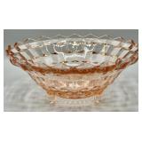 Indiana Glass PInk Peach Footed Serving Bowl