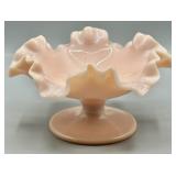 Fenton Vintage Pink Pastel Milk Glass Compote