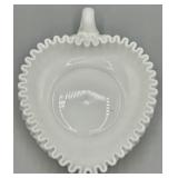 Fenton Hobnail Milk Glass Heart Shaped Dish