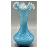 1930s  Impressed Spiral Blue Vase