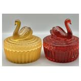 1940s Jeannette Glass Powder Jars