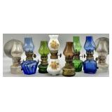 (8) Vintage Mini Hurricane Oil Lamps