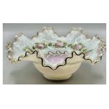 Fenton Charleton Rose Handpainted Bowl
