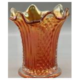 Fenton Marigold Carnival Glass Swung Rim Vase