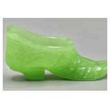 Mosser Glass Jadeite Slipper Shoe