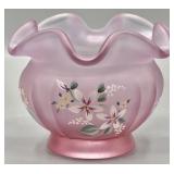 Fenton Empress Rose Satin Rose Bowl