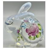Fenton Opalescent Bunny HP by S. Davis