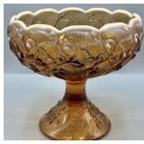 Fenton Lily of The Valley Cameo Opalescent Compote