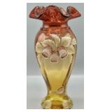 Fenton HP Amberina Woodland Bouquet Vase