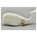 Fenton White Opalescent Whale