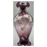 Fenton Amethyst Art Glass Vase Signed Cunningham