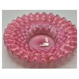 Fenton Cranberry Hobnail Opalescent Under Plate