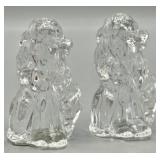 Vintage Crystal Lion Salt & Pepper Shakers