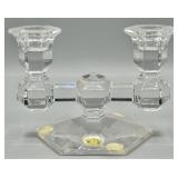 1970s Belgium Val St. Lambert Crystal Candleholder
