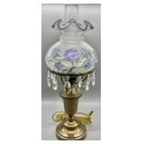 Fenton Art Glass Student Lamp HP by D. Fredrick
