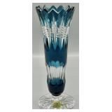 Caesar Crystal Bohemiae Turquoise Crystal Vase