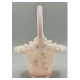 Fenton Iridescent Pink Opalescent Basket