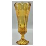 Fostoria Amber Glass Coin Pattern Trumpet Vase