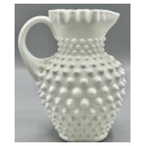 Fenton Hobnail Mik Glass Syrup Jug
