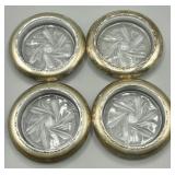Amston Sterling Silver Cut Glass Coasters