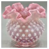 Fenton Cranberry Opalescent Hobnail Vase