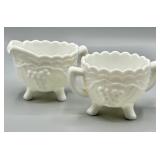 Imperial Glass Grape Milk Glass Creamer & Sugar
