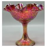 Fenton Persian Medallion Carnival Compote Glows