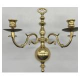 Double Arm Brass Candle Wall Sconce