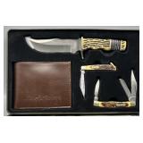 Uncle Henry Schrade 3 Knife Gift Set w/Tin Box