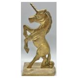 Brass Unicorn Bookend