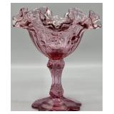 Fenton Art Glass Rose Compote