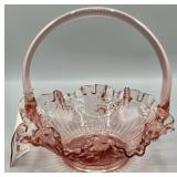 Fenton Art Glass Dusty Rose Basket