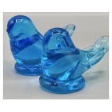 (2) Leo Ward Signed Blue Bird of Happiness Figures