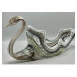 Vintage Sooner Art Glass Swan Vase