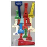 Collection of Vintage Advertising Ice Scrapers