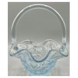 Fenton Ice Blue Glass Basket