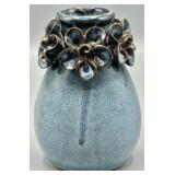 Blue Stoneware Bud Vase