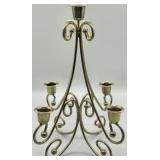 Mid-Century Brass Centerpiece Scroll Candelabra