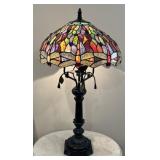 Stained Glass Dragon Fly Table Lamp