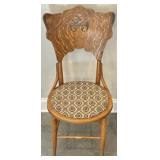 Antique Oak Ornate Side Chair