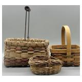 (3) Handwoven Baskets