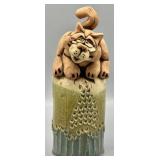 1980 Rex Benson Clay Cat Sculpture Figure Bell
