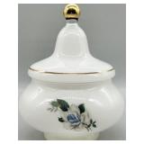 Vintage White Glass Apothecary Jar w/Lid