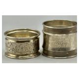 (2) Sterling Silver Napkin Holders