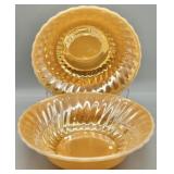 1940s Anchor Hocking Peach Luster Serving Bowls
