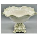 1960s Ceramic Pedestal Centerpiece Bowl
