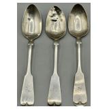 (3) Fiddle Back 5.5in Sterling Spoons